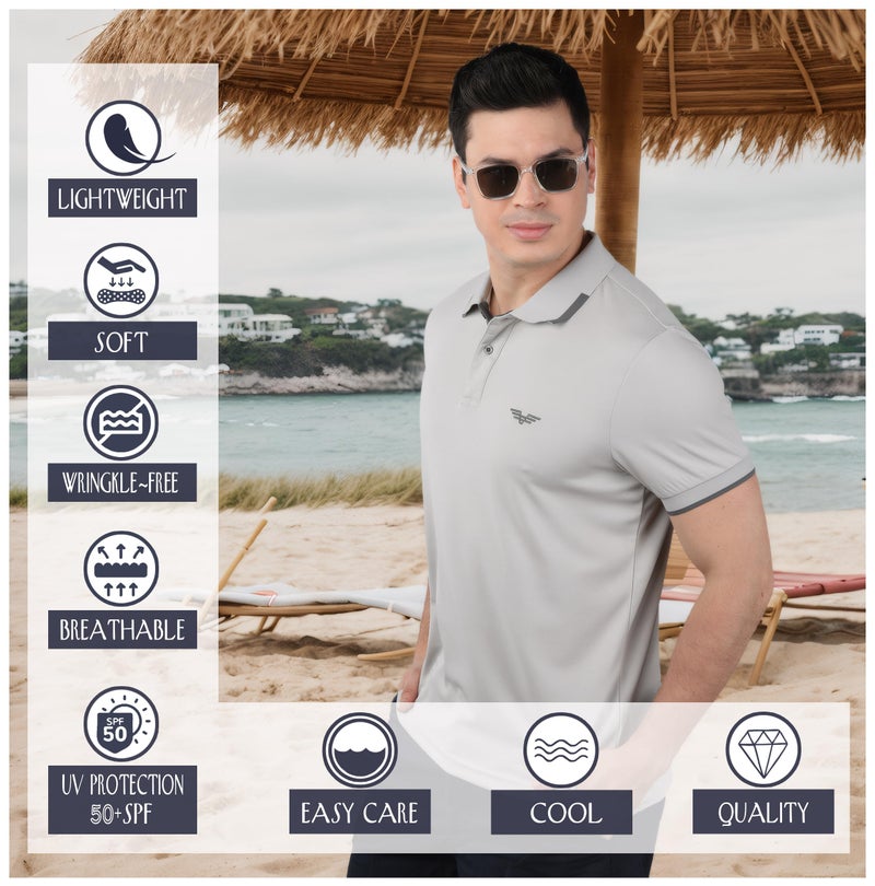 Albert Morris Mens Striped Short Sleeve Polo Shirts 4 Pack - Regular Fit - Multicolor - Aeronautical Pack - Large - Image 5